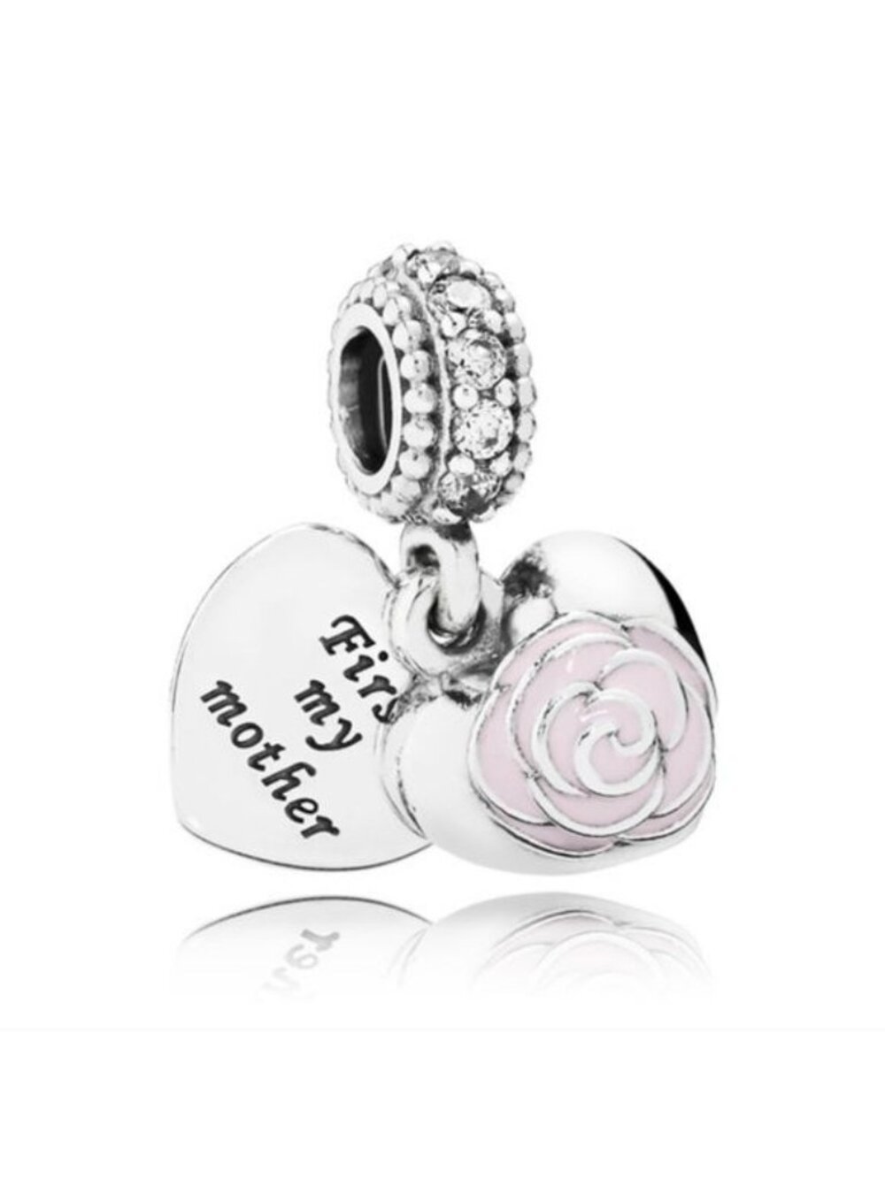 Pandora Mother's Rose Dangle Sterling Silver with Pink Enamel 791528en40